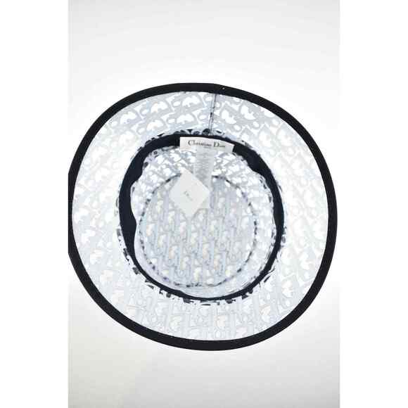 Dior French Small Brim Blue Oblique Logo PVC Transparent Clear Sun Bucket Hat 57 main image 4